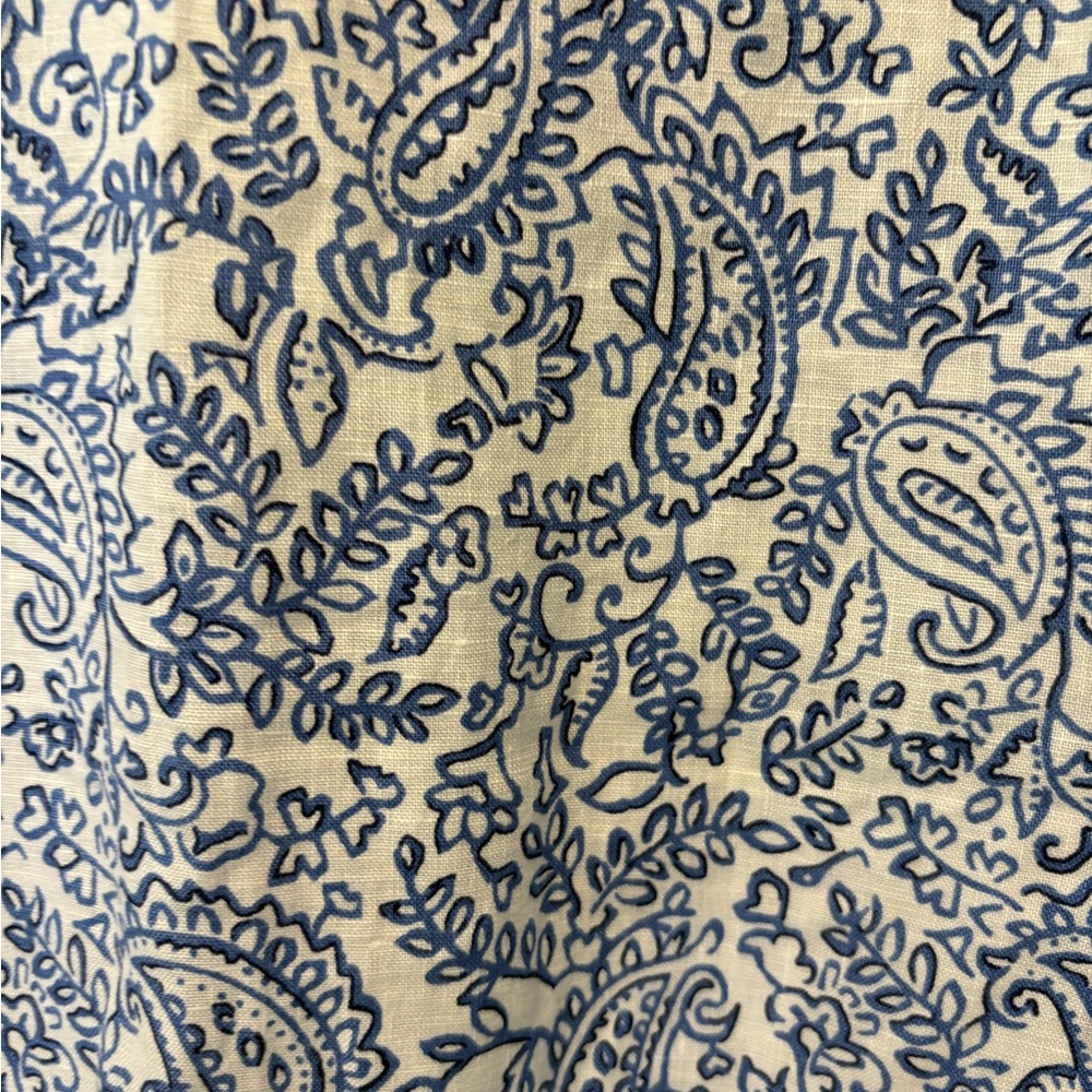 J. McLaughlin 100% linen white blue paisley shift floral dress women s small - Picture 6 of 6